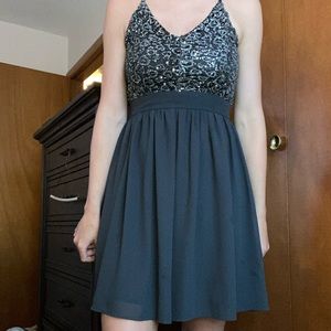 Grey strapped back dress